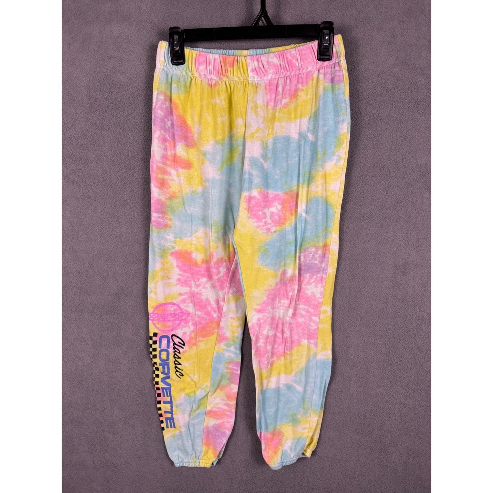 Corvette Womens Tie Dye Jogger Pants Size M GM Official Multicolor READ
